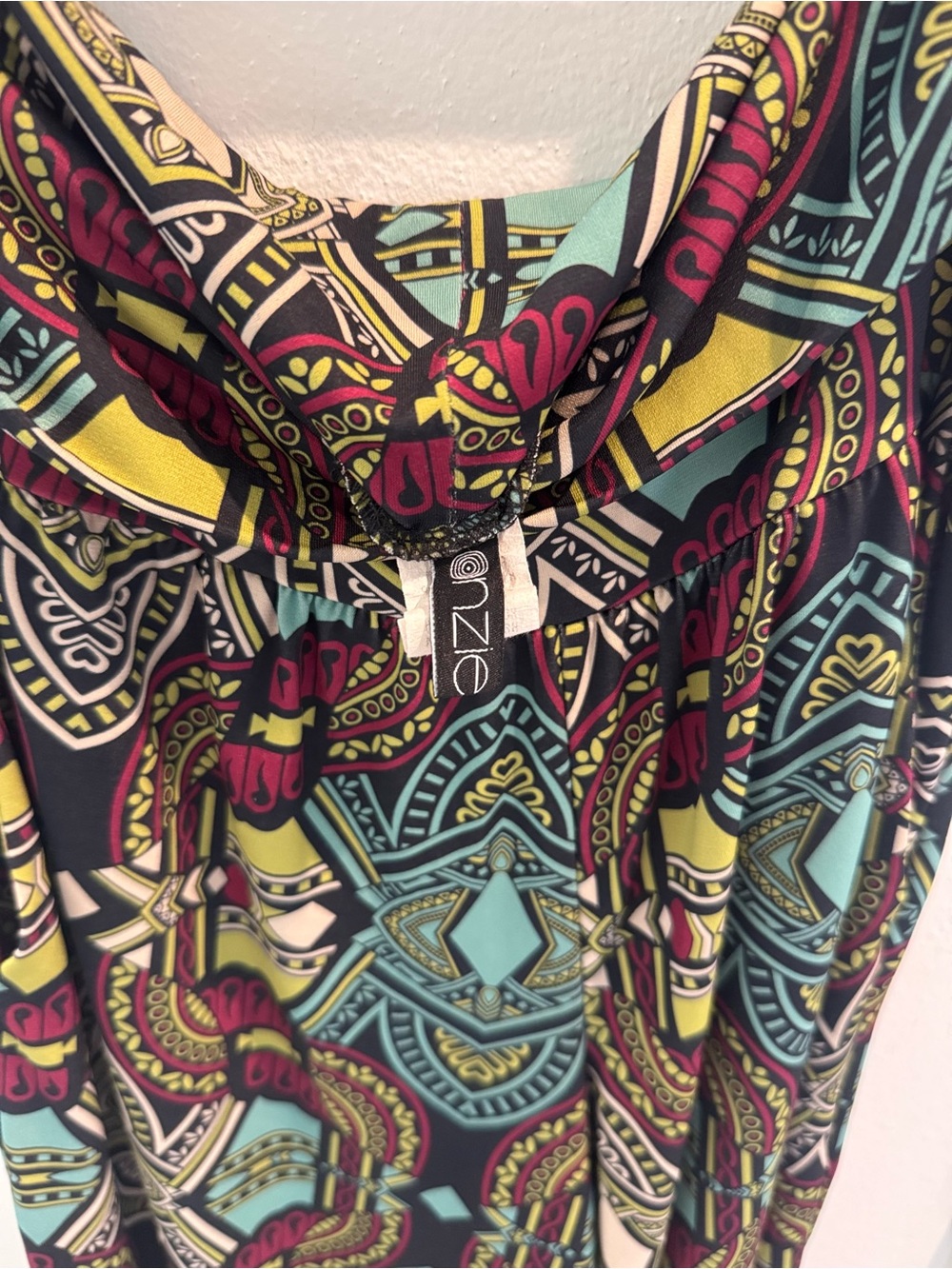 Onzie Boho Print Harem Pants in Teal & Burgundy - Picture 6 of 7